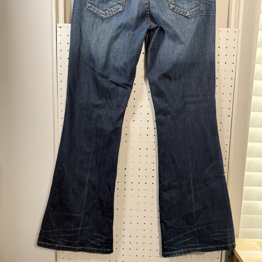 Maurices Molli Flare‎ Jeans Women's Blue Denim Mid Rise Stretch Pockets - 9/10